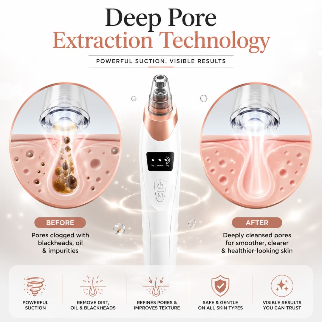 Electric Blackhead Remover Vacuum – Deep Pore Cleansing Suction Machine