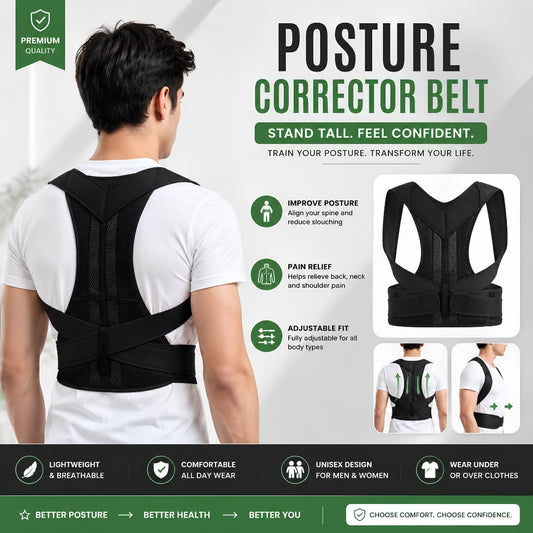 Adjustable Posture Corrector Belt – Back & Shoulder Support Brace